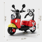 Kids 6V Electric Motorcycle 3-Wheel Stable Ride on Toys Cartoon Key Start Motorcycle