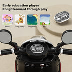 Kids 6V Electric Motorcycle 3-Wheel Stable Ride on Toys Cartoon Key Start Motorcycle
