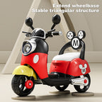 Kids 6V Electric Motorcycle 3-Wheel Stable Ride on Toys Cartoon Key Start Motorcycle