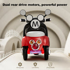 Kids 6V Electric Motorcycle 3-Wheel Stable Ride on Toys Cartoon Key Start Motorcycle