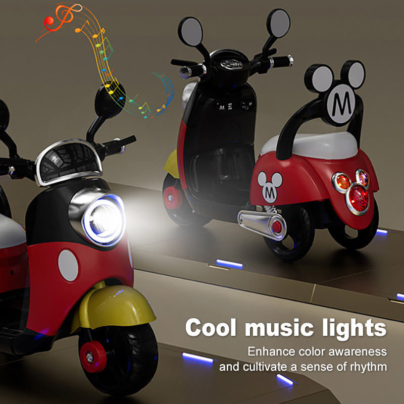 Kids 6V Electric Motorcycle 3-Wheel Stable Ride on Toys Cartoon Key Start Motorcycle