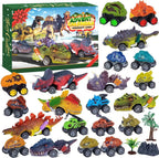 Kids Advent Calendar 2025 Dinosaur Pull Back Cars Monster Truck Set Blind Box Holiday Gift