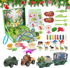 Kids Advent Calendar 2025 Dinosaur and Car with Game Map Blind Box Christmas Countdown Calendar Holiday Gift