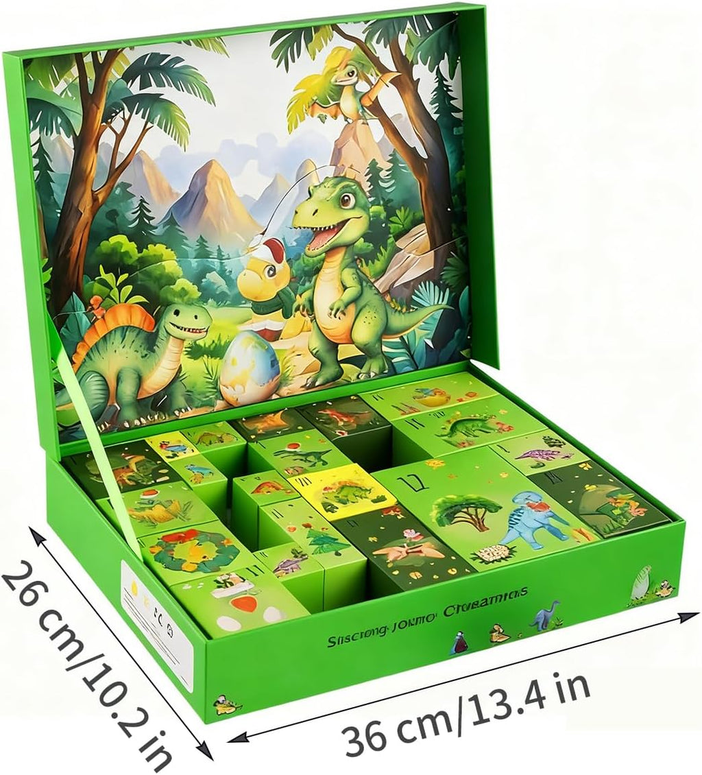 Kids Advent Calendar 2025 Dinosaur and Car with Game Map Blind Box Christmas Countdown Calendar Holiday Gift