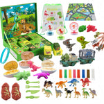 Kids Advent Calendar 2025 Dinosaur and Car with Game Map Blind Box Christmas Countdown Calendar Holiday Gift