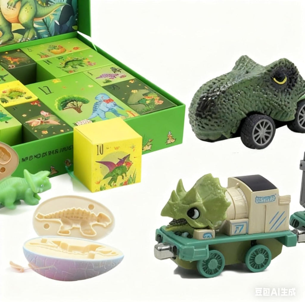 Kids Advent Calendar 2025 Dinosaur and Car with Game Map Blind Box Christmas Countdown Calendar Holiday Gift