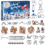 Kids Advent Calendar 2025 Puzzle Set 3D Metal and Wooden Puzzle Toy Christmas Gift Blind Box