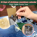 Kids Advent Calendar 2025 Puzzle Set 3D Metal and Wooden Puzzle Toy Christmas Gift Blind Box