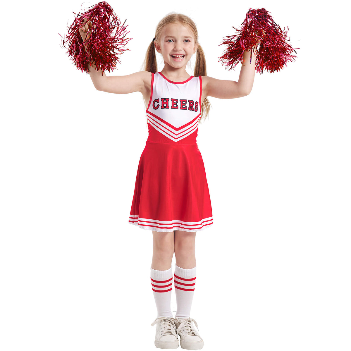 Kids Cheerleader Uniforms Girls 5t-10 Fancy Cheer Costume Cute Dress w ...