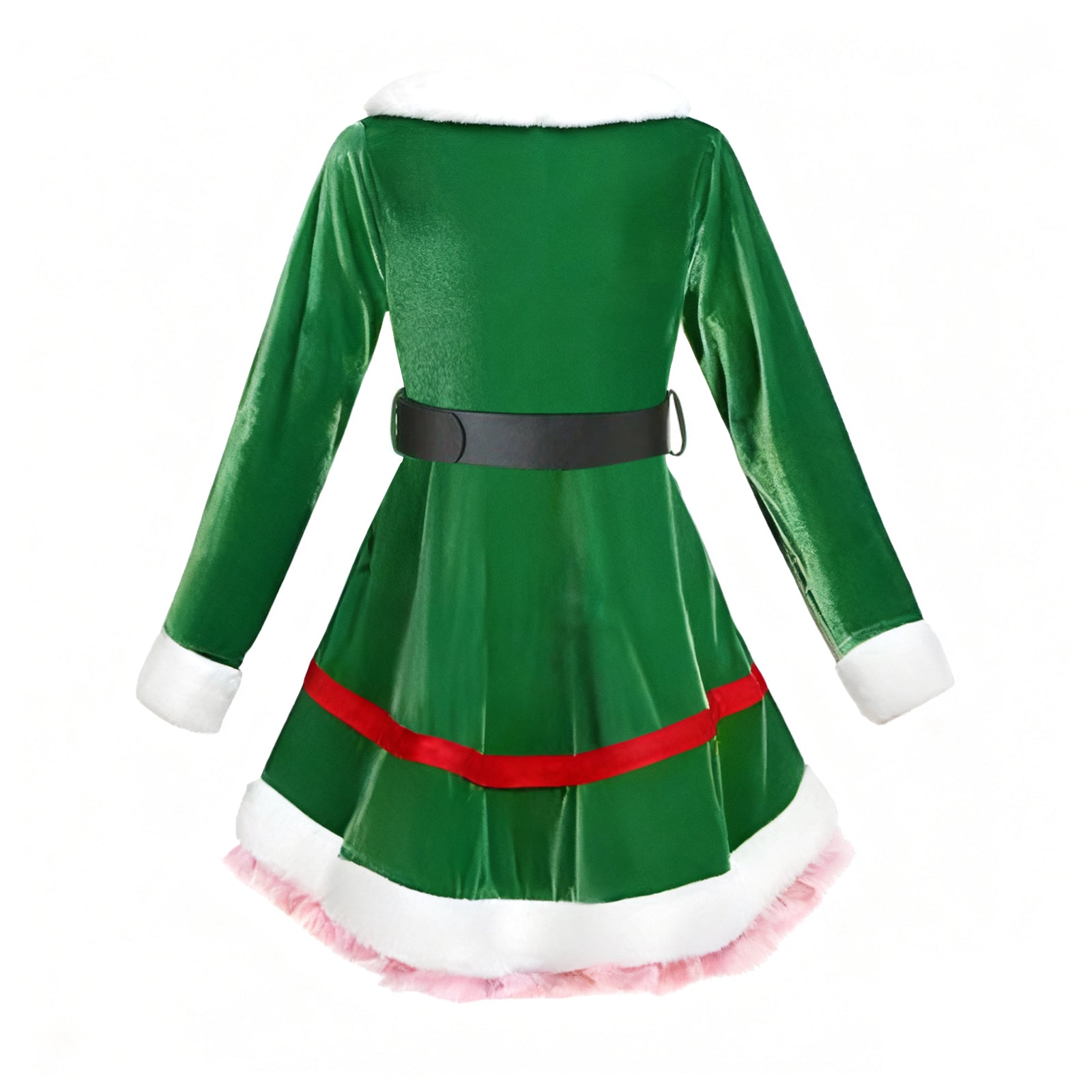 Girls Elf Costume Velvet Christmas Elf Costume Xmas Party Outfits Kids Elf Suit