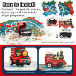 Kids Christmas Puzzle Track Car Set DIY Assembly Scene Electric Train Toy Christmas Gifts