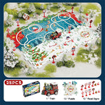 Kids Christmas Puzzle Track Car Set DIY Assembly Scene Electric Train Toy Christmas Gifts