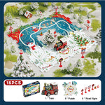 Kids Christmas Puzzle Track Car Set DIY Assembly Scene Electric Train Toy Christmas Gifts