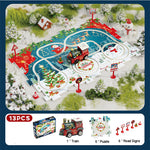 Kids Christmas Puzzle Track Car Set DIY Assembly Scene Electric Train Toy Christmas Gifts