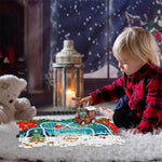 Kids Christmas Puzzle Track Car Set DIY Assembly Scene Electric Train Toy Christmas Gifts