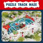 Kids Christmas Puzzle Track Car Set DIY Assembly Scene Electric Train Toy Christmas Gifts