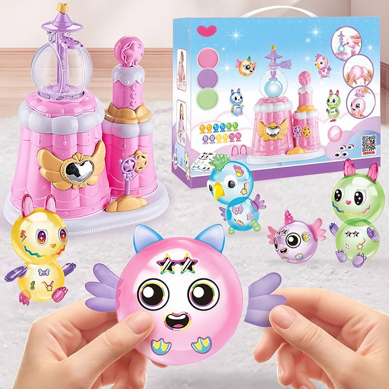 Kids DIY Magic Balloon Kits Sticky Balloon Maker Toy 3D Stickers Inflatable Craft Holiday Gift