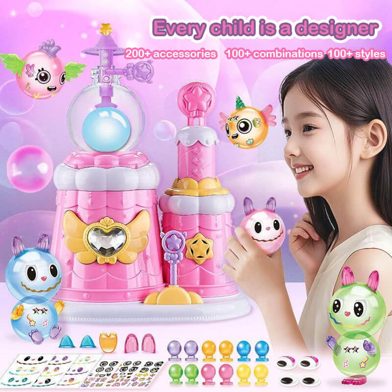 Kids DIY Magic Balloon Kits Sticky Balloon Maker Toy 3D Stickers Inflatable Craft Holiday Gift
