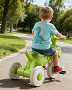 Kids Dino Tricycle Comfortable Seats Ride On Car Triangular Structure with Immersive Music and Light