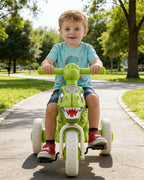 Kids Dino Tricycle Comfortable Seats Ride On Car Triangular Structure with Immersive Music and Light