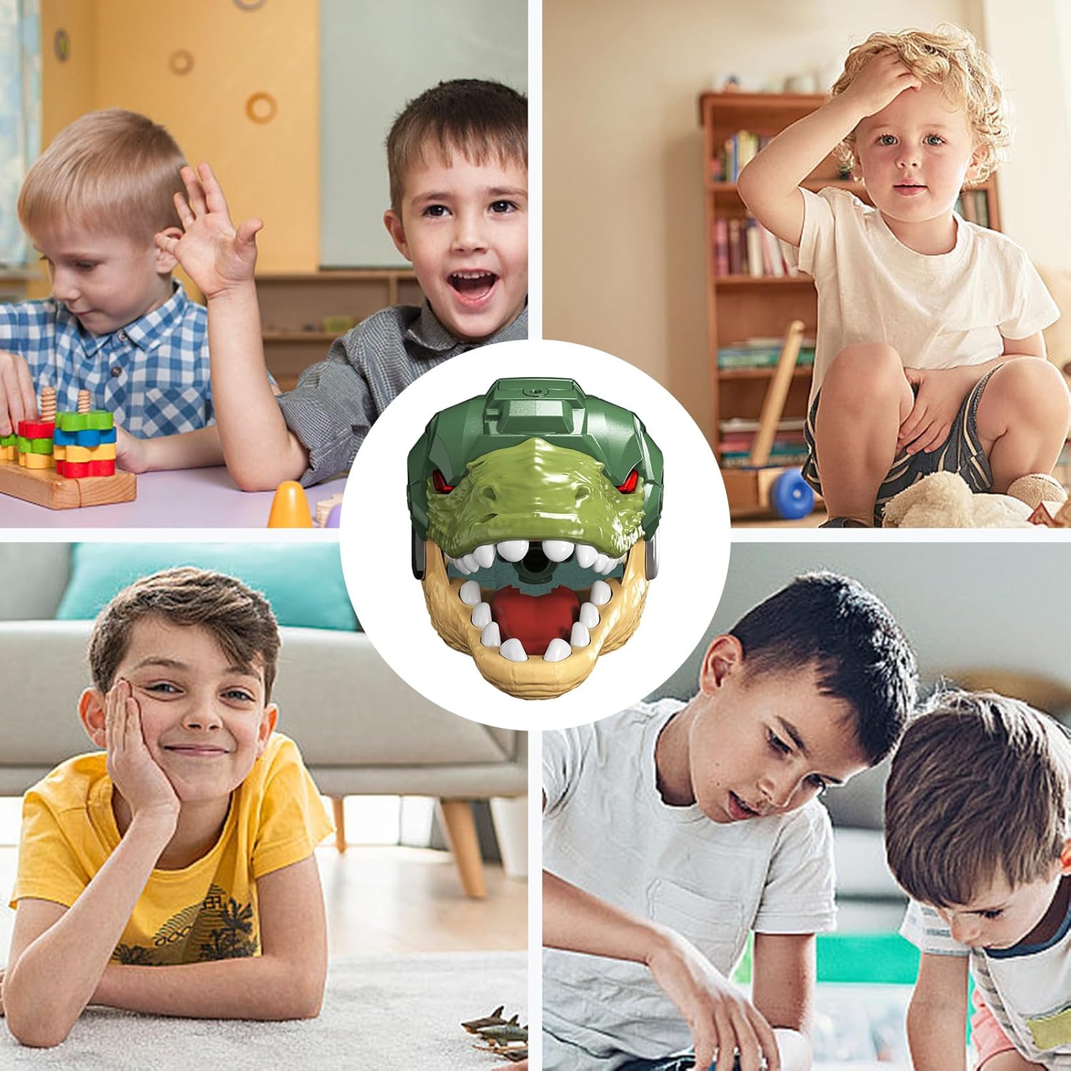 Kids Dinosaur Hand Puppet Spray Puppet Interactive Role-Play Toy with Sounds and Lights