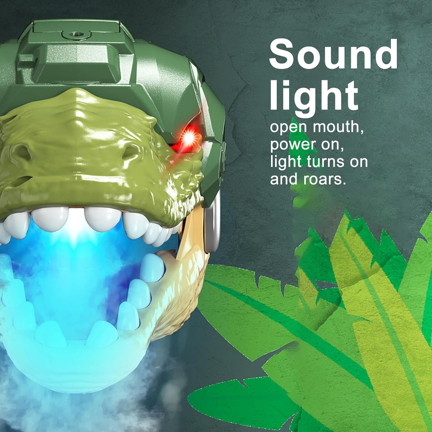 Kids Dinosaur Hand Puppet Spray Puppet Interactive Role-Play Toy with Sounds and Lights