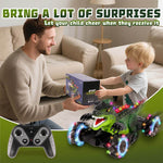 Kids Dinosaur RC Car 4WD 360° Rotation RC Stunt Car with Spray Lights Music Rechargeable Dinosaur Toys