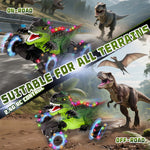 Kids Dinosaur RC Car 4WD 360° Rotation RC Stunt Car with Spray Lights Music Rechargeable Dinosaur Toys