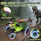 Kids Dinosaur RC Car 4WD 360° Rotation RC Stunt Car with Spray Lights Music Rechargeable Dinosaur Toys