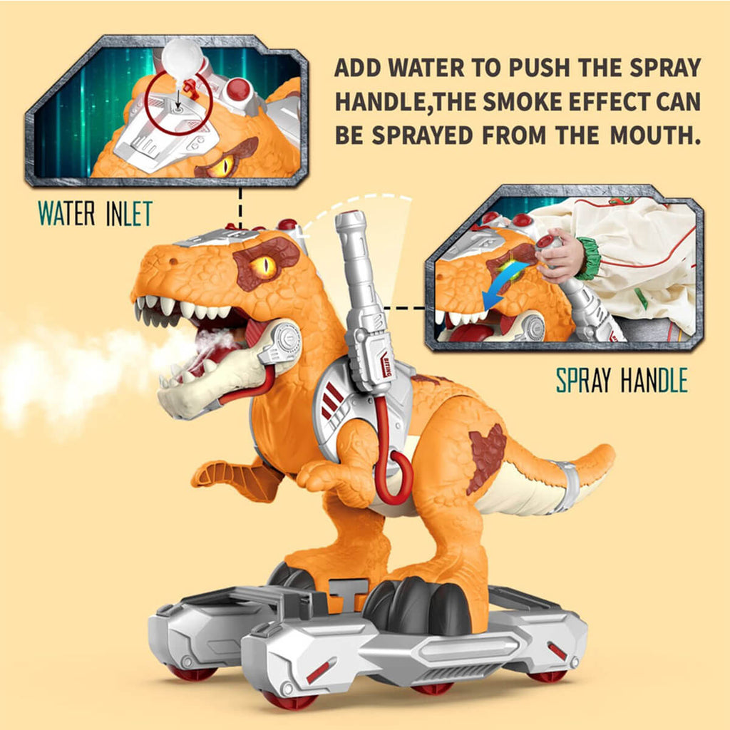 Kids Dinosaur Ride On Car Spray T-Rex Outdoor Indoor Ride-On Toy With Light & Music