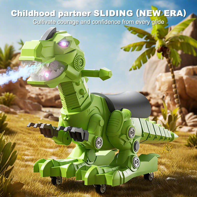 Kids Dinosaur Ride on Car Spray Sliding Car Outdoors Indoors Toys with Lights and Music