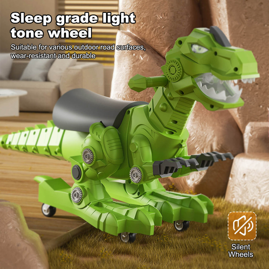 Kids Dinosaur Ride on Car Spray Sliding Car Outdoors Indoors Toys with Lights and Music