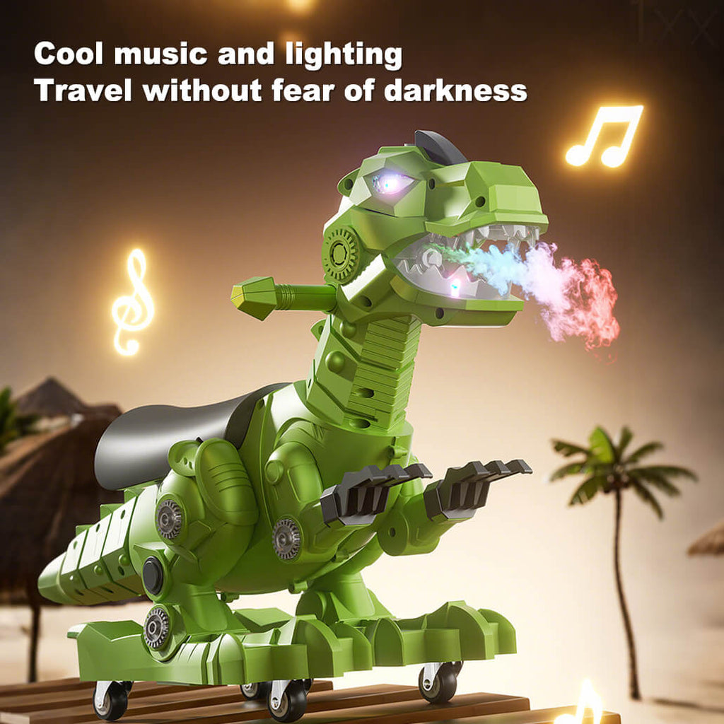 Kids Dinosaur Ride on Car Spray Sliding Car Outdoors Indoors Toys with Lights and Music
