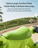 Kids Dinosaur Tricycle Comfortable Seats Ride On Car Triangular Structure with Music and Light