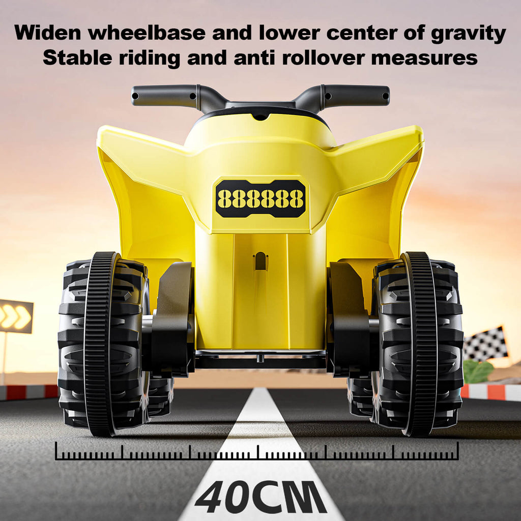 Kids Electric ATV 6V Ride-On Toy with Music Light 4-wheels Dual Drive Car