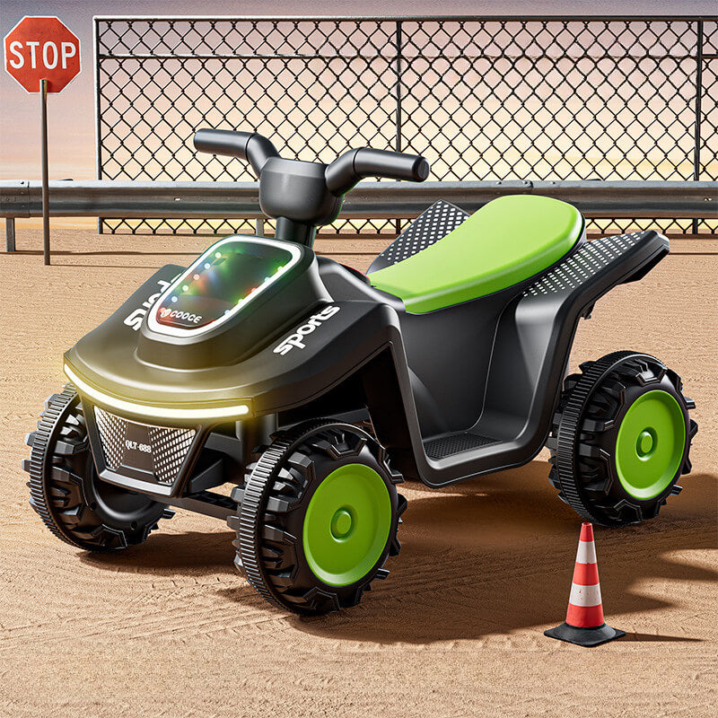 Kids Electric ATV 6V Ride-On Toy with Music Light 4-wheels Dual Drive Car