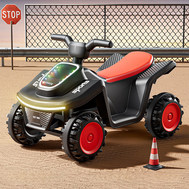 Kids Electric ATV 6V Ride-On Toy with Music Light 4-wheels Dual Drive Car