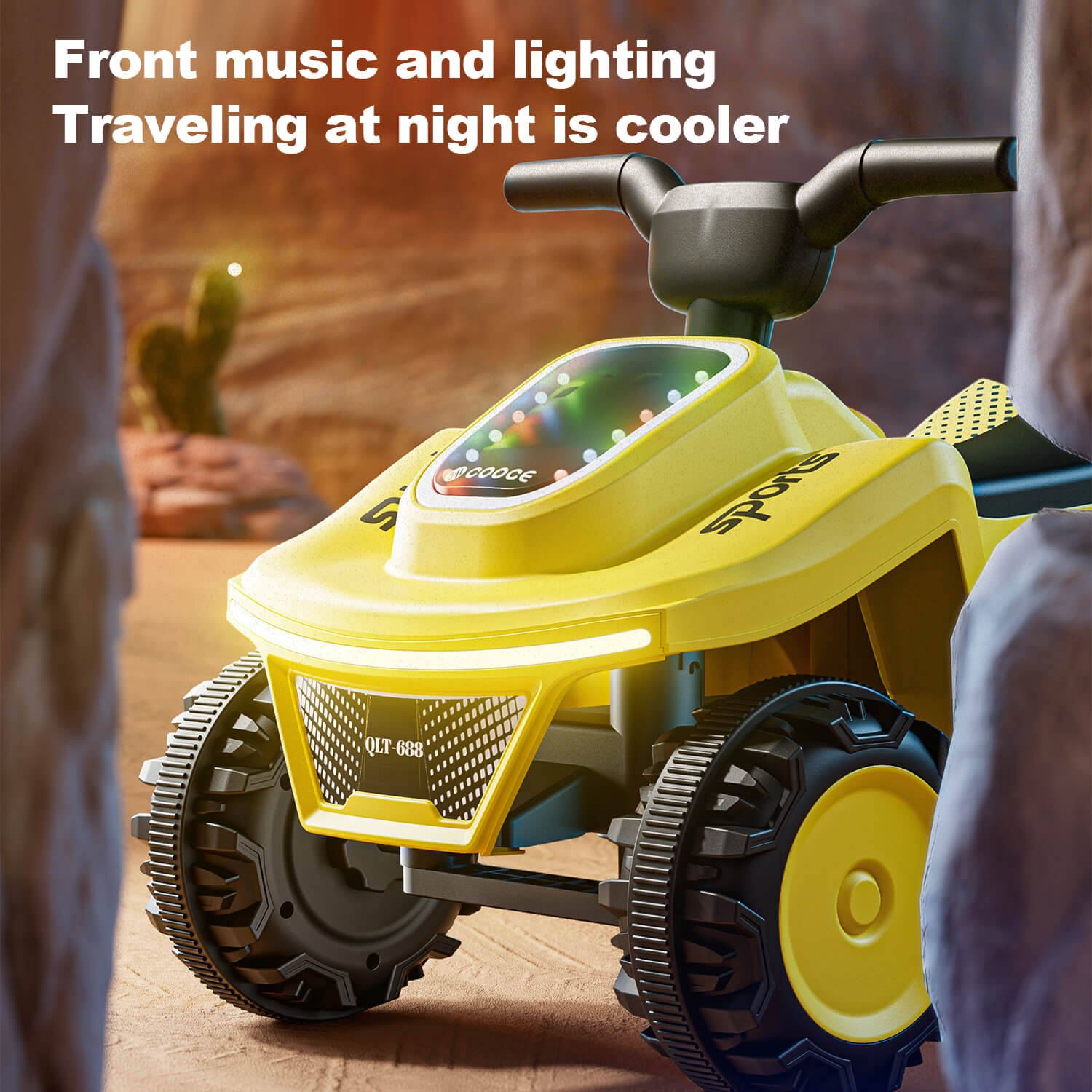 Kids Electric ATV 6V Ride-On Toy with Music Light 4-wheels Dual Drive Car