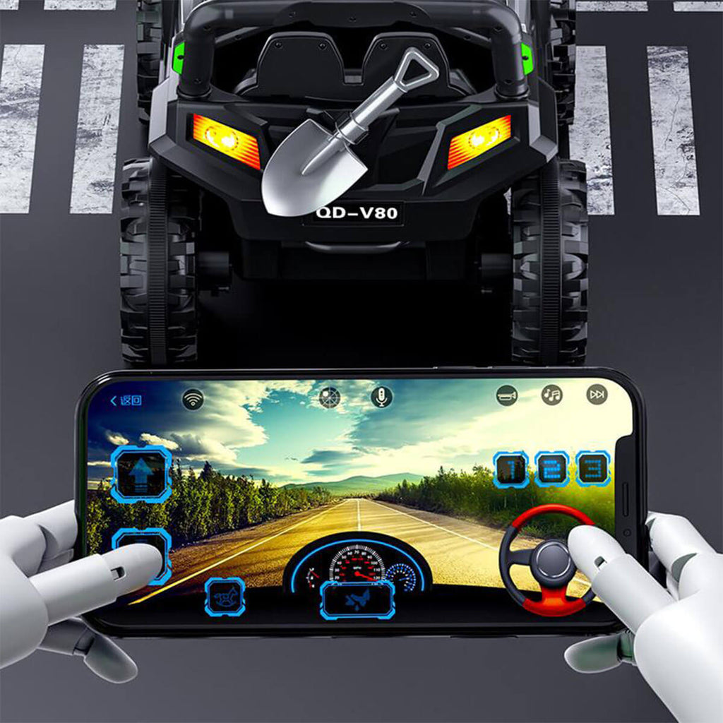 12V Kids Electric Car with Remote 4-Wheel Ride on Car w/ Shovel Light & Music For Boys & Girls