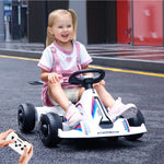 Kids Electric Go Kart with Remote 12V Battery Powered Drift Car Ride on Cars with Music & Light For Boys Girls