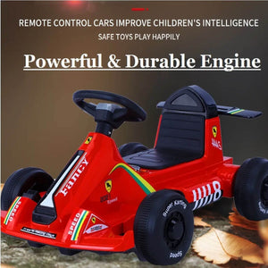 Kids Electric Go Kart with Remote 12V Battery Powered Drift Car Ride on Cars with Music & Light For Boys Girls