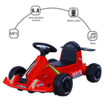 Kids Electric Go Kart with Remote 12V Battery Powered Drift Car Ride on Cars with Music & Light For Boys Girls