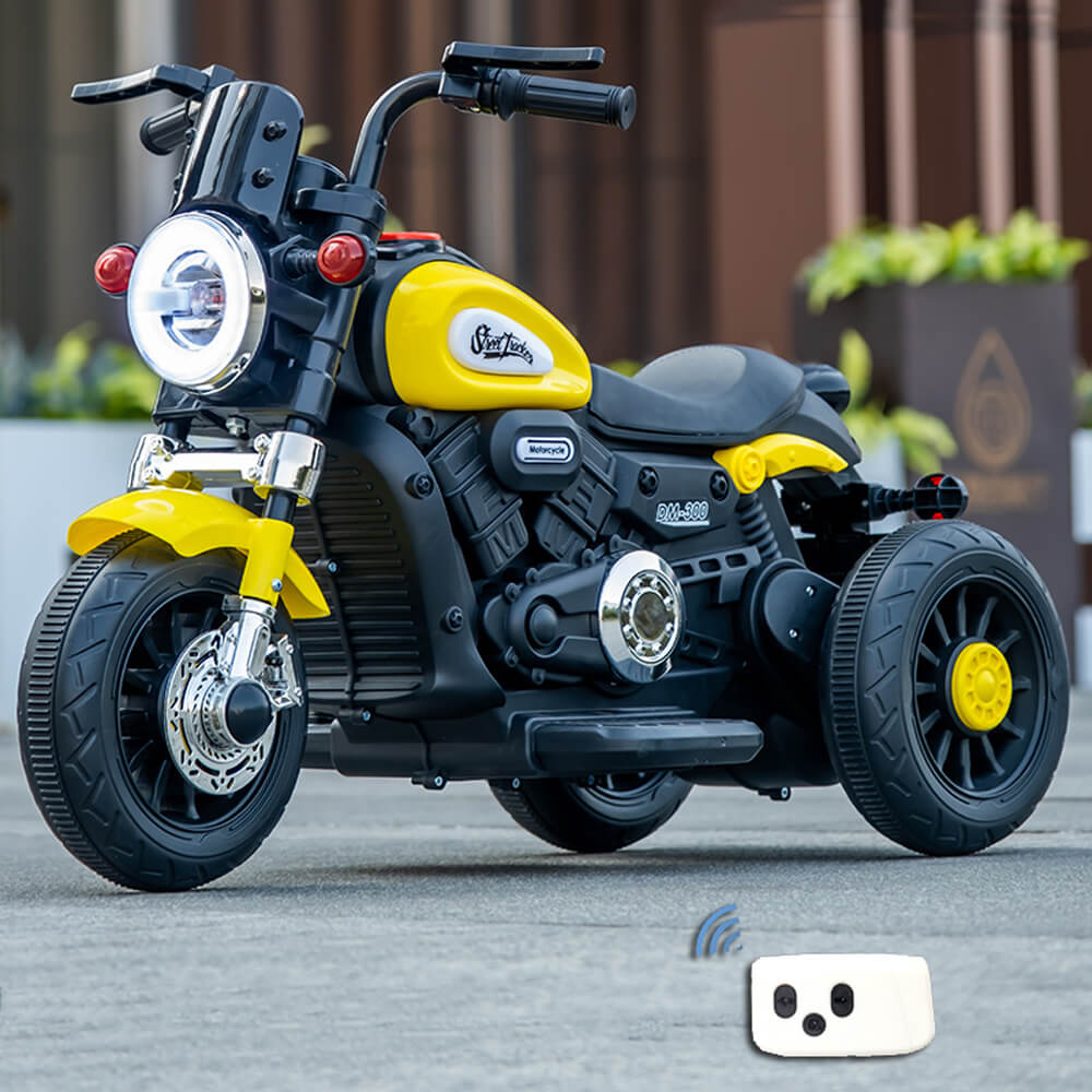 Kids Electric Motorcycle with Remote 3 Wheels Car Dual Drive with Music & Light For Boys & Girls