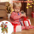 Kids Electric Santa Claus and Reindeer Walking Toys with Colorful Lights and Music Holiday Gift