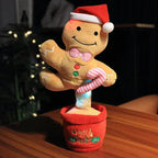 Kids Electric Singing Toy Christmas Tree Reindeer Talking Plush Toy Twisting Interactive Doll with Light