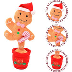 Kids Electric Singing Toy Christmas Tree Reindeer Talking Plush Toy Twisting Interactive Doll with Light