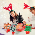 Kids Electric Singing Toy Christmas Tree Reindeer Talking Plush Toy Twisting Interactive Doll with Light