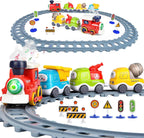Kids Electric Spray Track Train Steam Splicing Track Train Set with Lights Sound Christmas Gifts