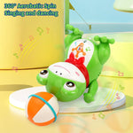 Kids Electric Stunt Frog Spinning Ball Dancing Frog 360° Rotation Toys with LED Light Music