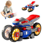 Kids Electric Stunt Motorcycle 360° Rotation Automatic Transformation Car with Light Music